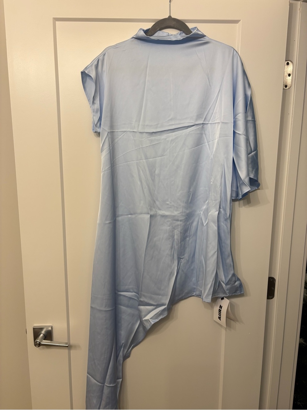 Light Blue Silk Asymmetrical Dress